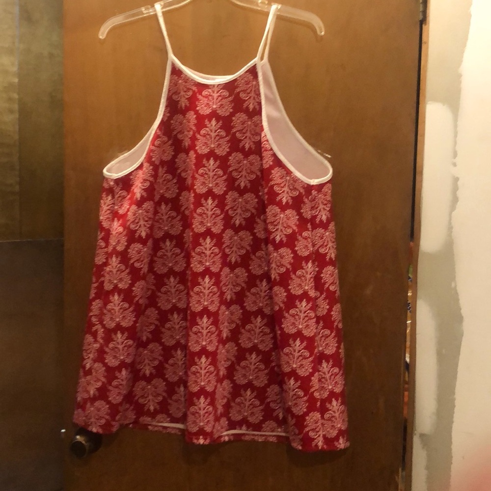 Plus size red patterned mini dress